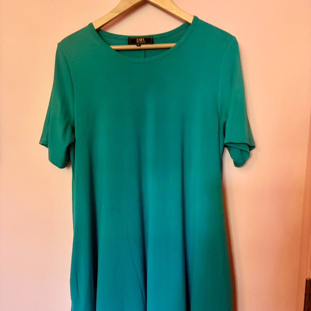 Teal, tee-shirt dress